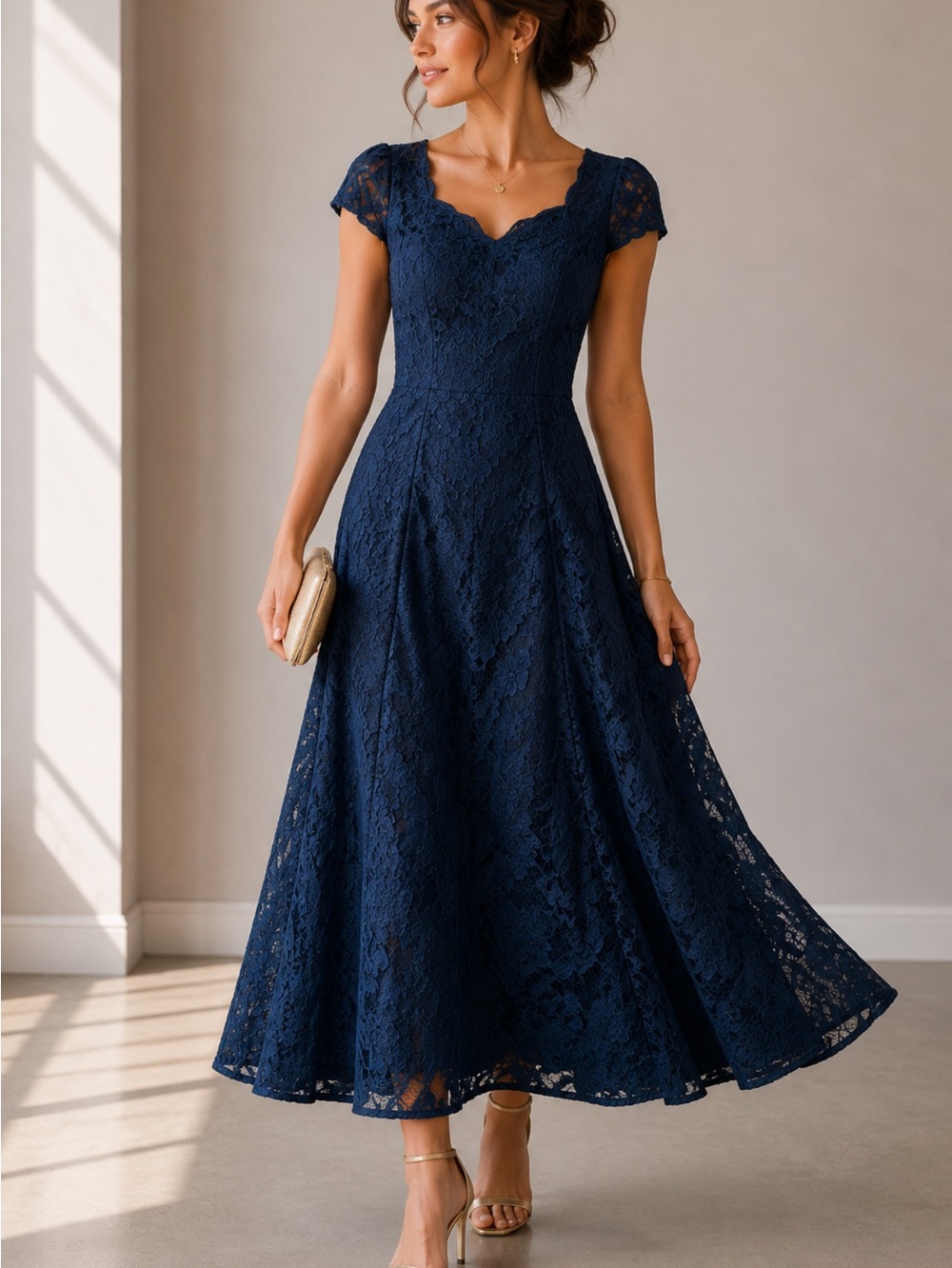 LT Lanting bride lace midi dress size 6 mash evening party mother of the bride